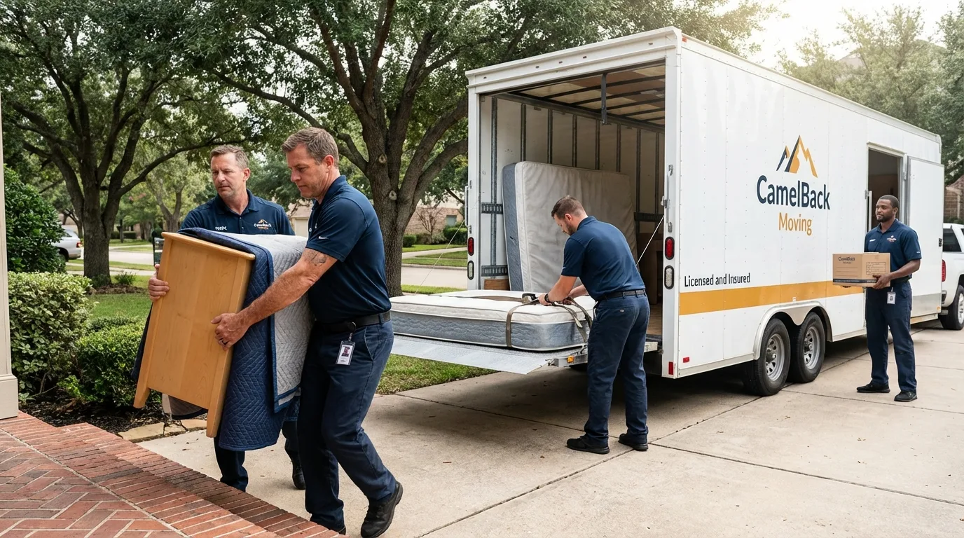 Crew loading residential truck for cross-state move from Murrysville, PA