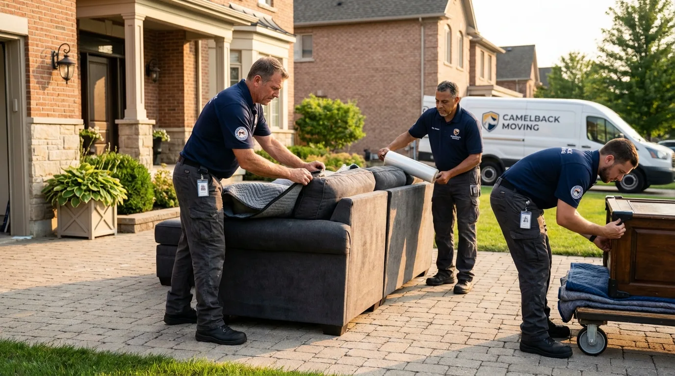 Large estate moving crew wrapping furniture in Murrysville, PA